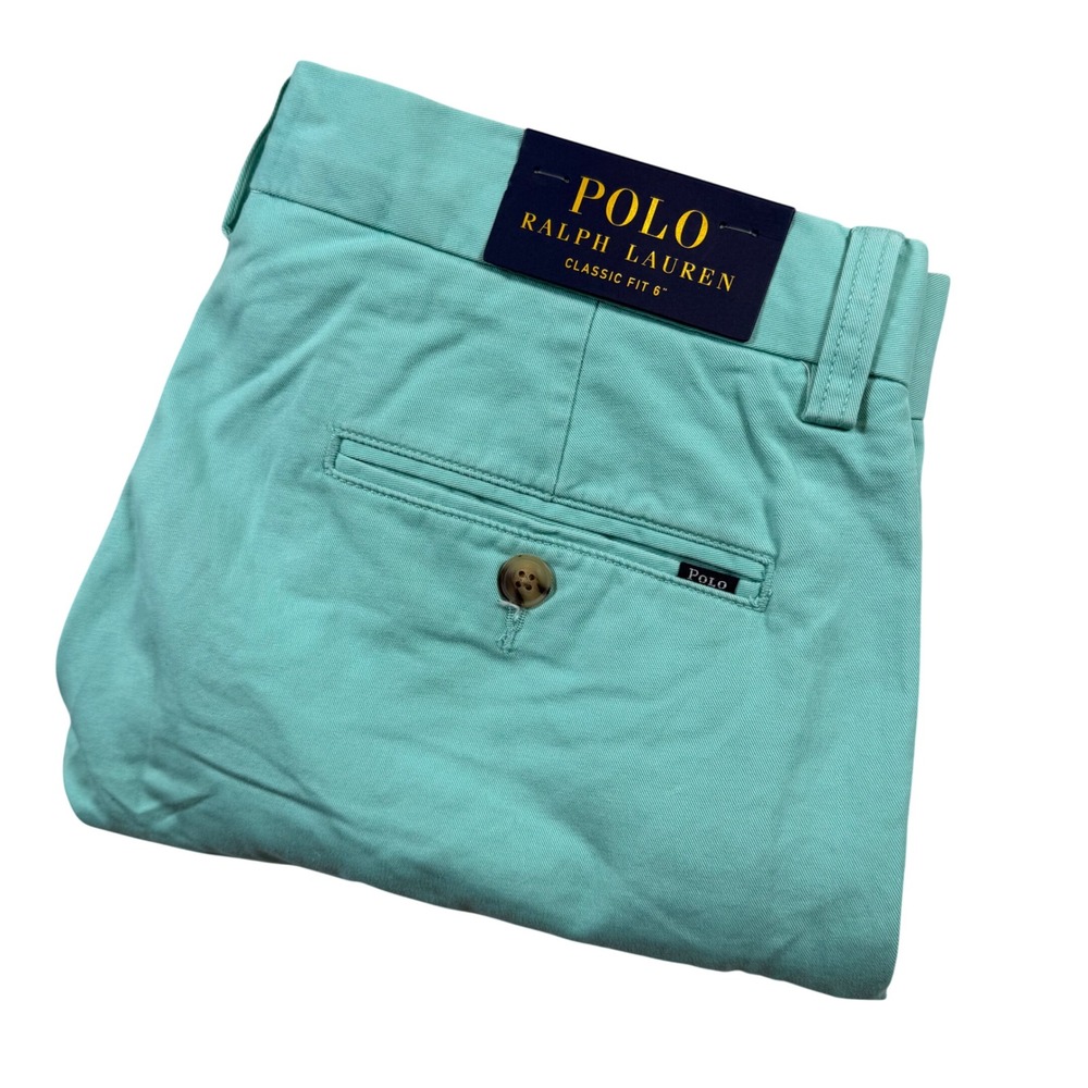 NEW Polo Ralph Lauren Shorts Men 30 Teal Green Stretch Classic Fit Chino